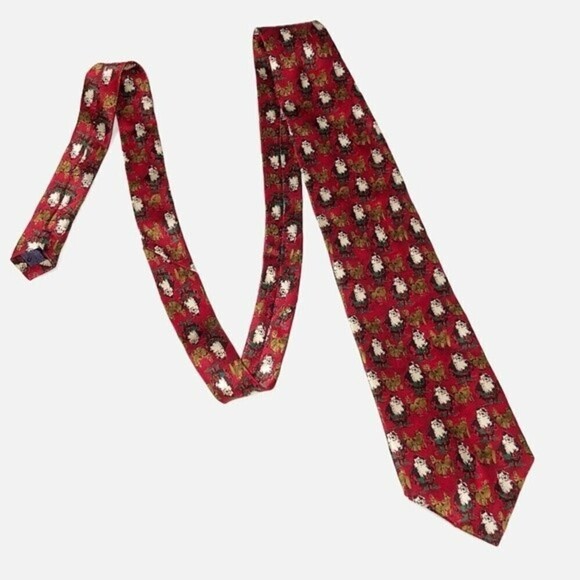 Vintage Jerry Garcia Silk Christmas Tie 1996 Grateful Dead Santa Reindeer Korea - Picture 2 of 8